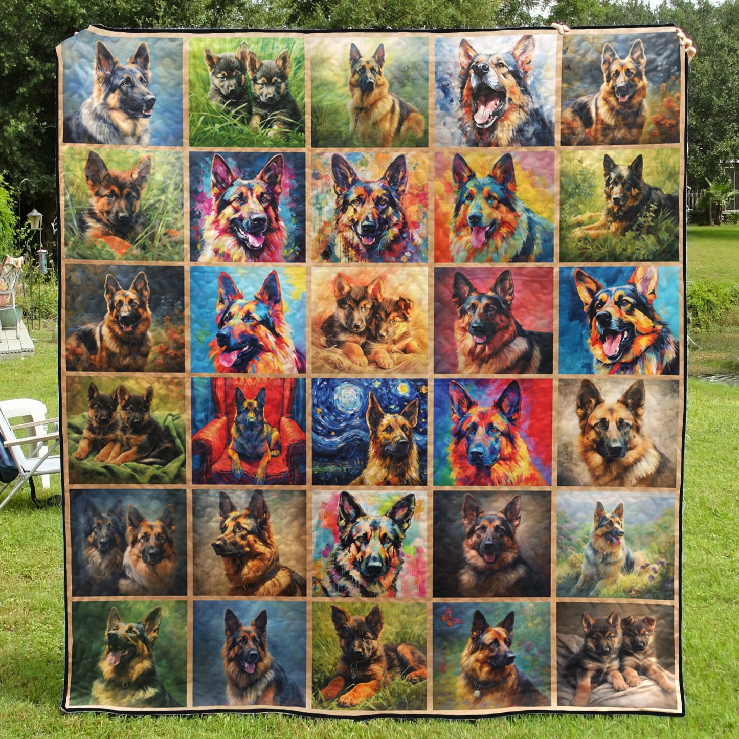 German Shepherd CL08110218MDQ Art Quilt