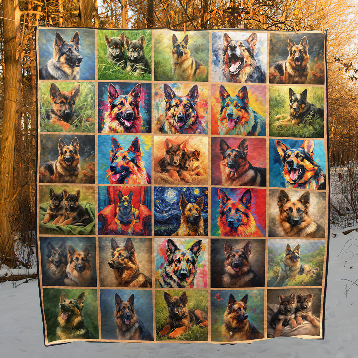 German Shepherd CL08110218MDQ Art Quilt