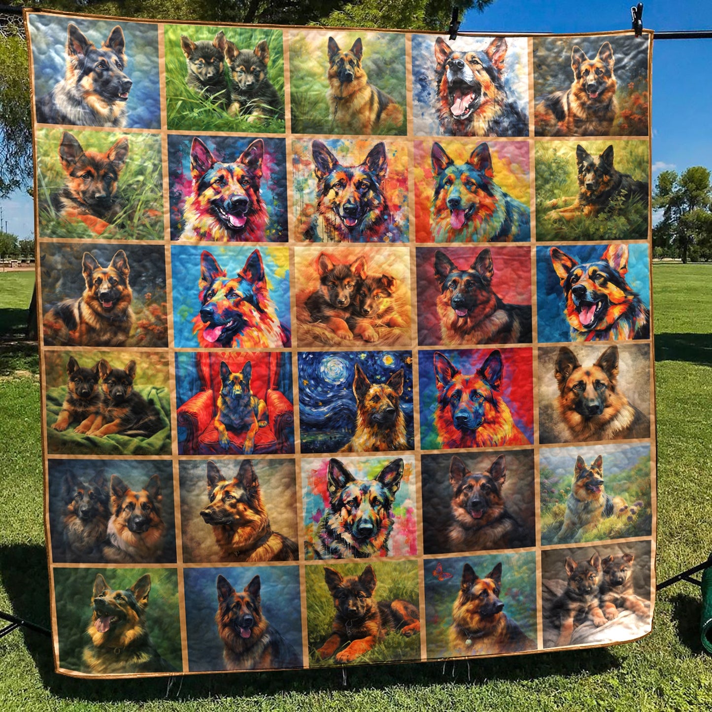 German Shepherd CL08110218MDQ Art Quilt