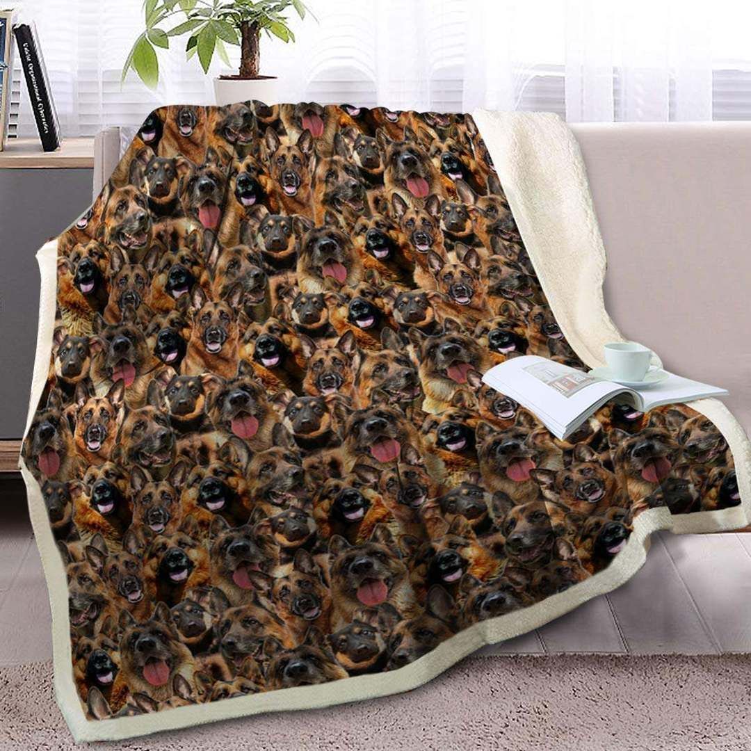 German Shepherd CL1208131MD Sherpa Fleece Blanket