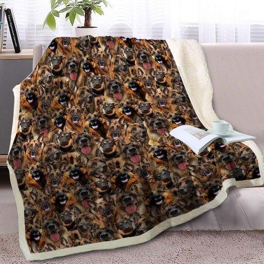 German Shepherd CL1208131MD Sherpa Fleece Blanket