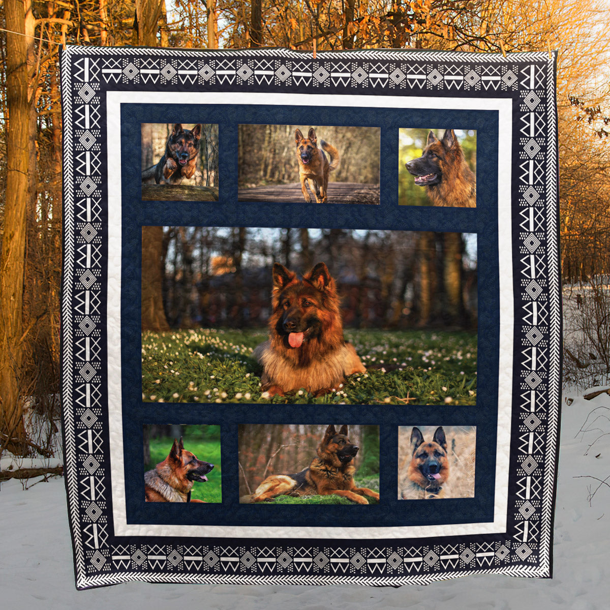 German Shepherd CL20110187MDQ Quilt Blanket