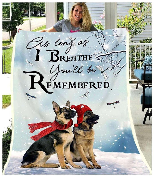 German Shepherd CL260841MDF Sherpa Fleece Blanket