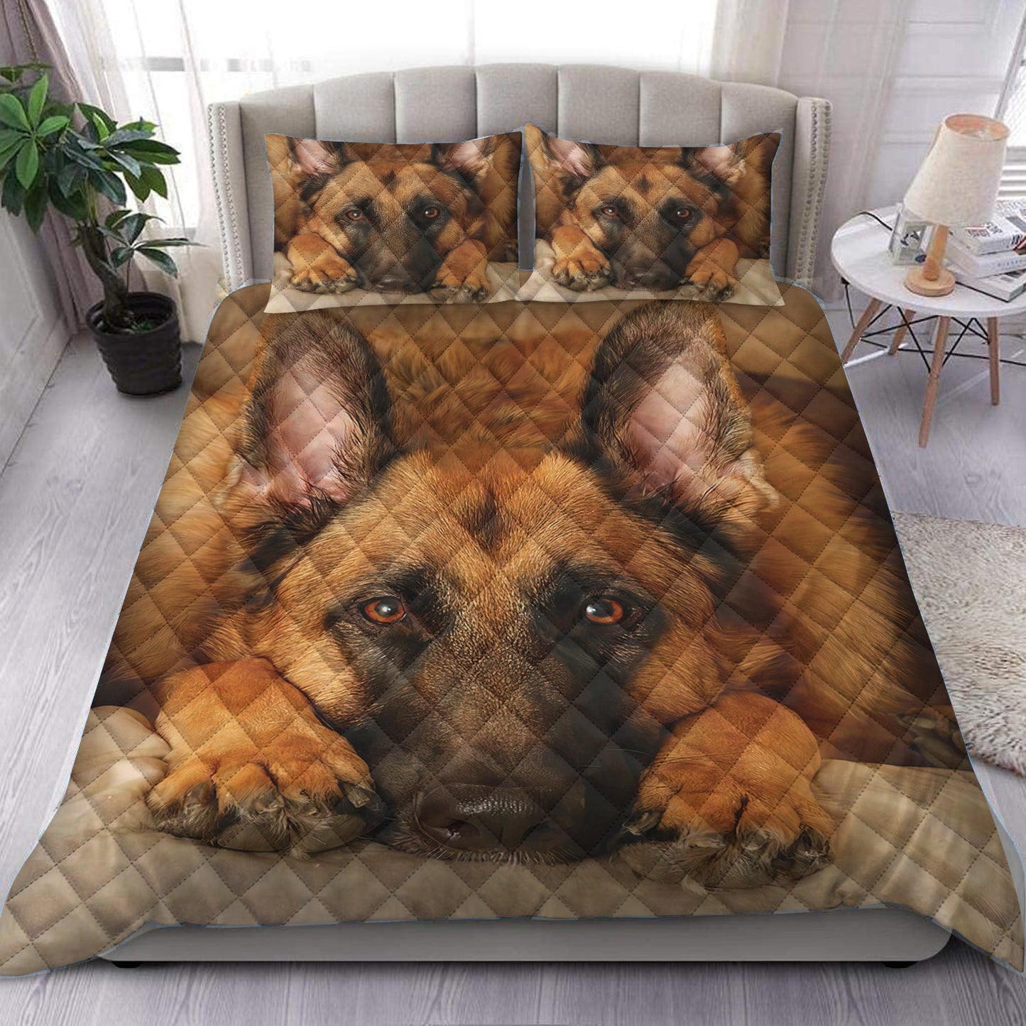 German Shepherd Quilt Bedding Set HM1609006