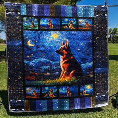 German Shepherd Starry Night CLA31100560Q Art Quilt