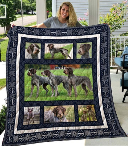 German Wirehaired Pointer CL08110228MDQ Quilt Blanket