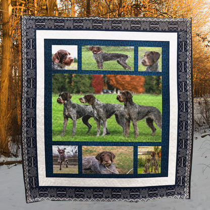 German Wirehaired Pointer CL08110228MDQ Quilt Blanket