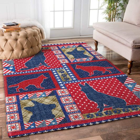 German Shepherd America Flag DD1810146R Rug