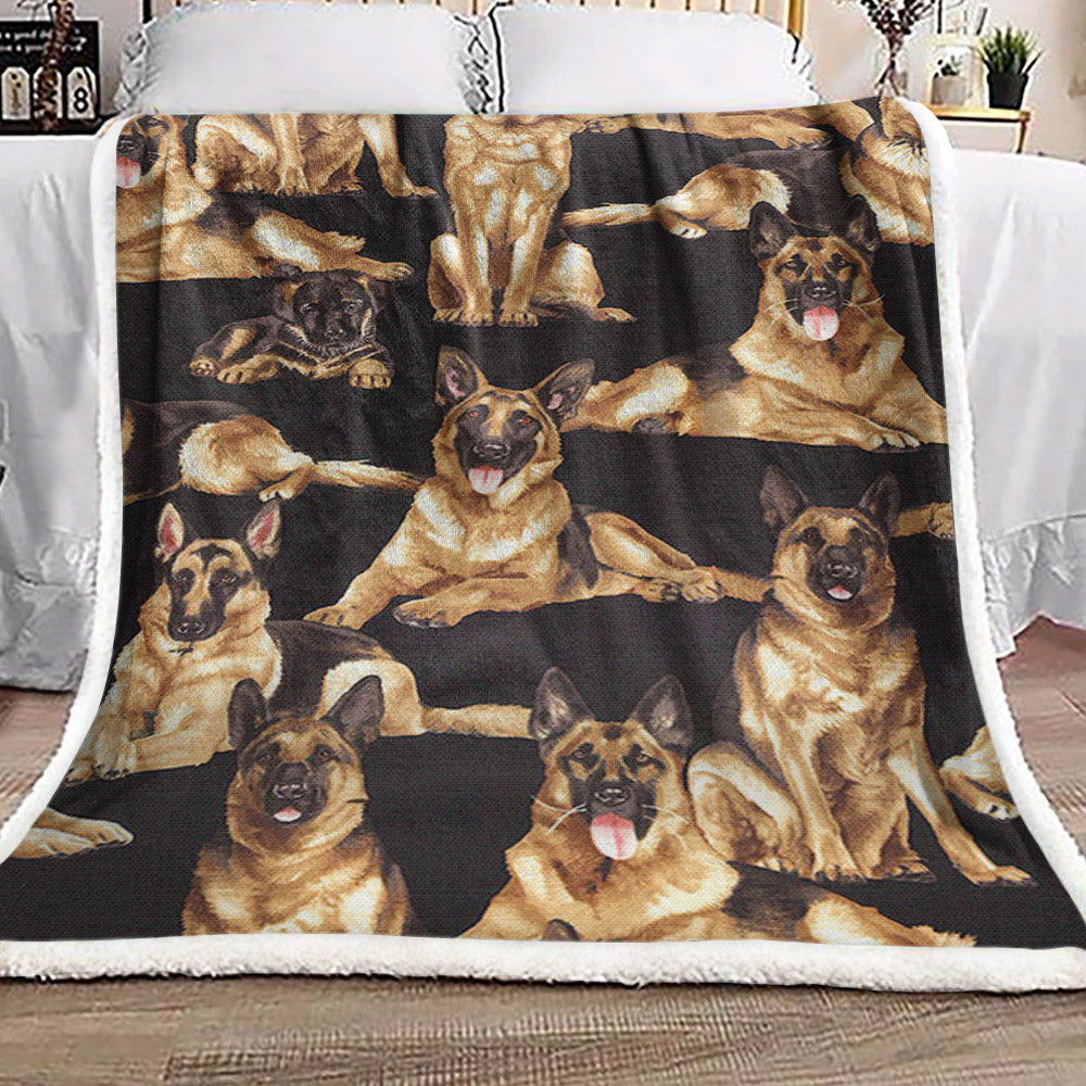 German Shepherd BL0111163F Sherpa Fleece Blanket