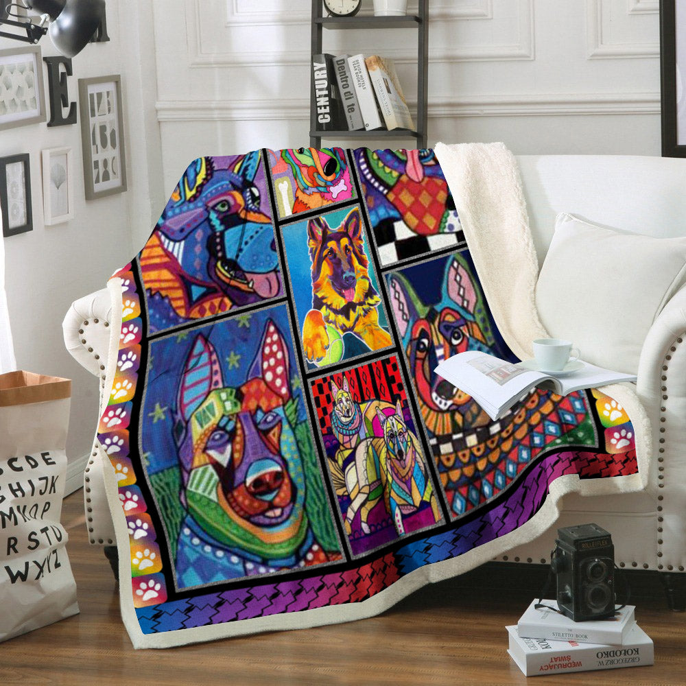 German Shepherd CL02110659MDF Sherpa Fleece Blanket
