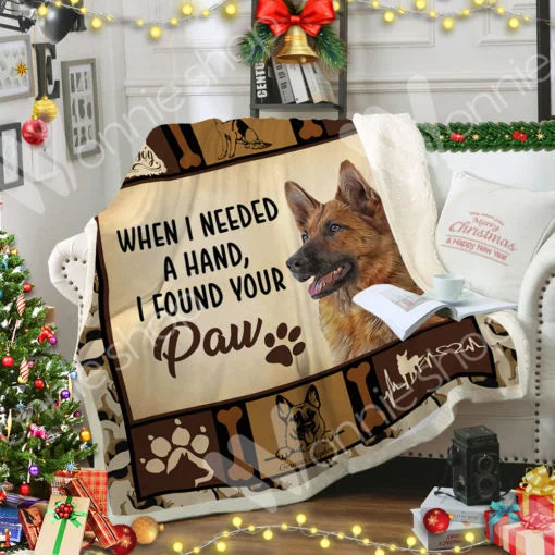 German Shepherd CL11100076MDF Sherpa Fleece Blanket