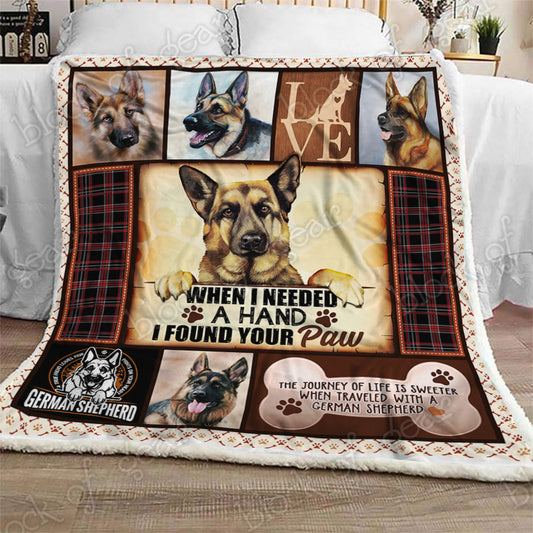German Shepherd CL190982MDF Sherpa Fleece Blanket