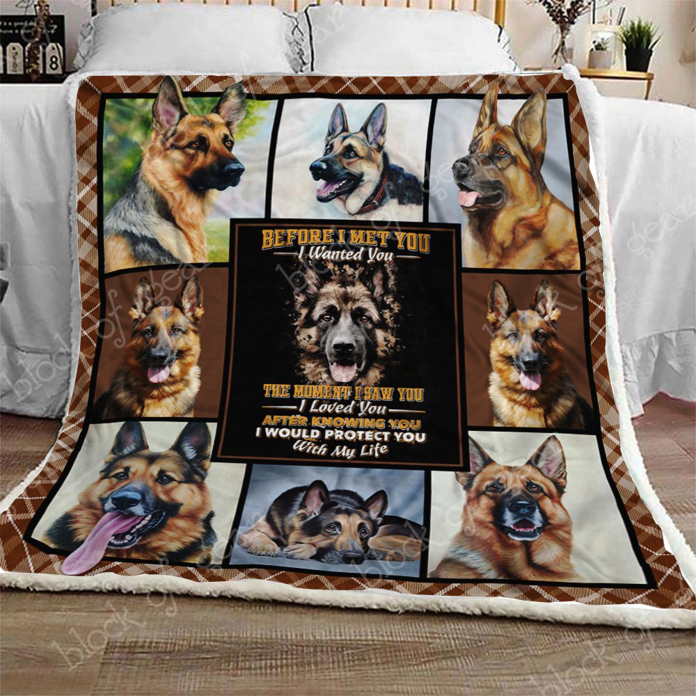 German Shepherd CL301072MDF Sherpa Fleece Blanket