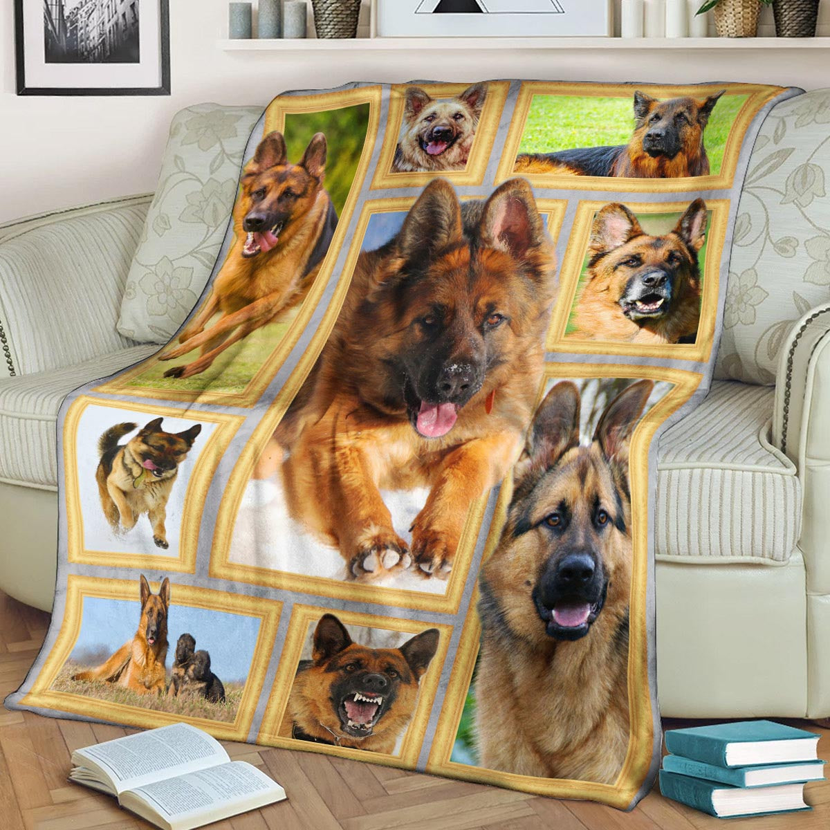 German Shepherd CLA21100882F Sherpa Fleece Blanket