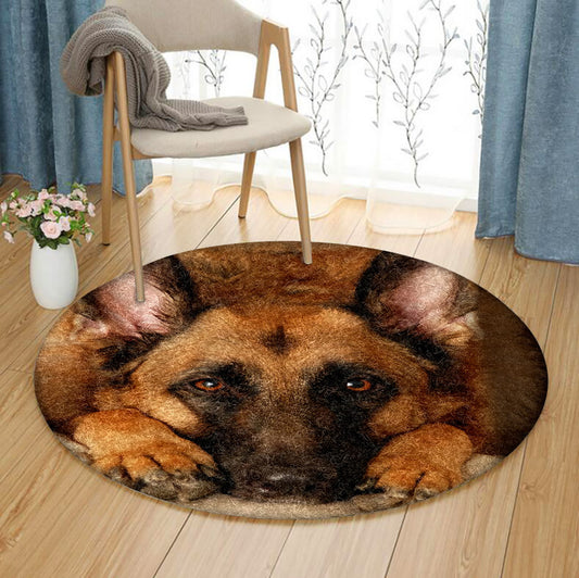 German Shepherd TT170913TM Round Area Rug