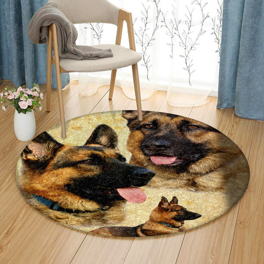 German Shepherd TT170915TM Round Area Rug