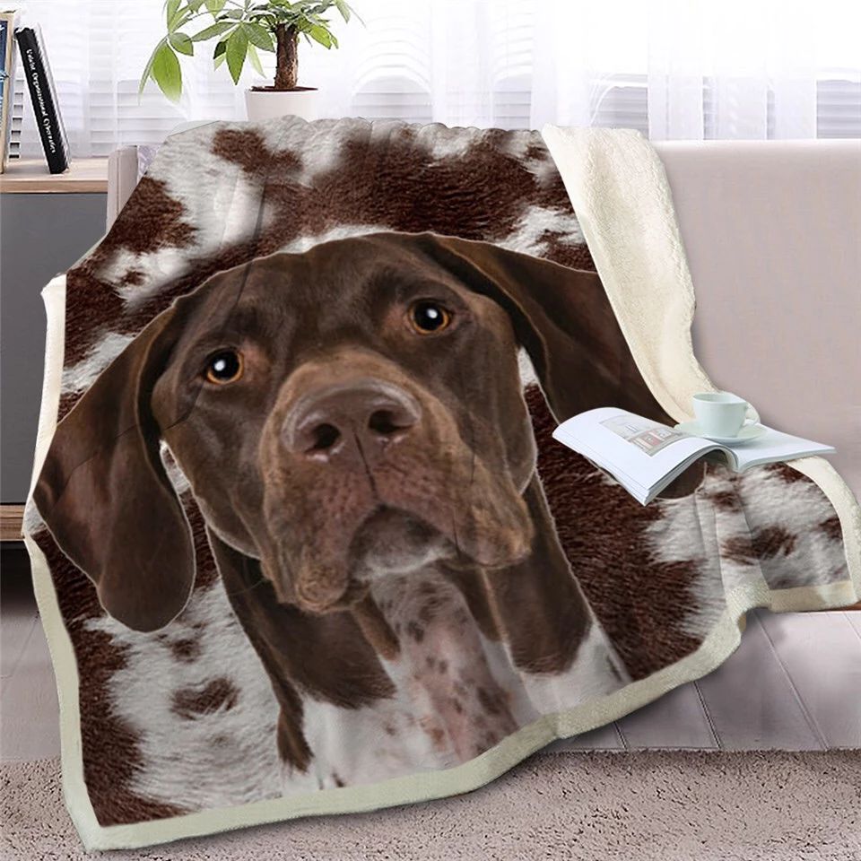 German Short Haired Pointer CLH2511201F Sherpa Fleece Blanket