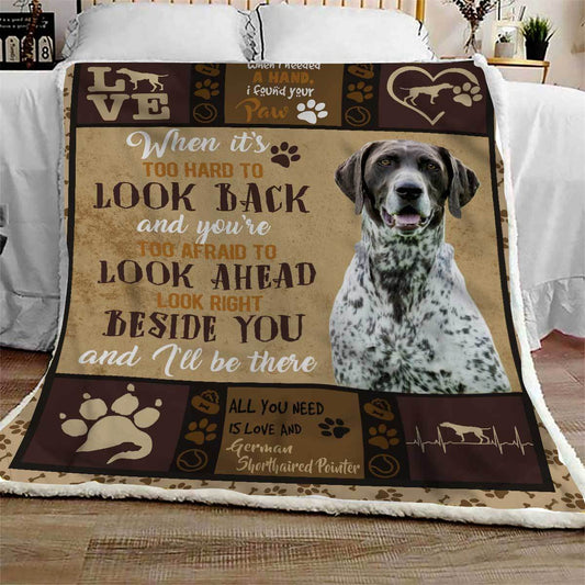 German Shorthaired Pointer CL09100122MDF Sherpa Fleece Blanket