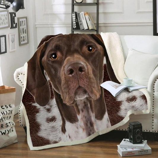 German Shorthaired Pointer CLM0211092 Sherpa Fleece Blanket