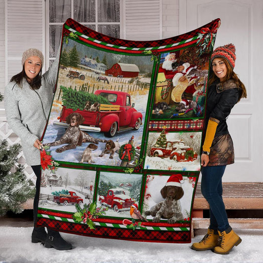 German Shorthaired Pointer Red Truck CLM3010256S Sherpa Fleece Blanket