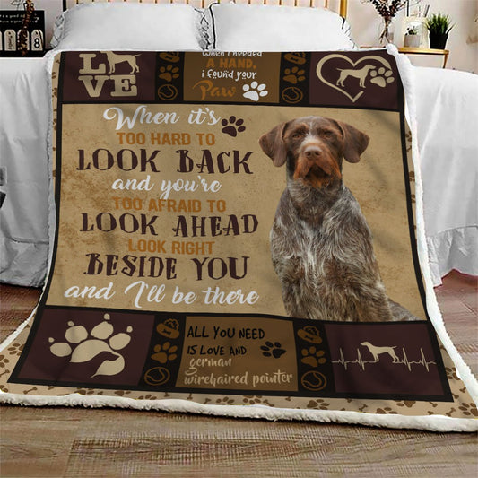 German Wirehaired Pointer CL09100123MDF Sherpa Fleece Blanket