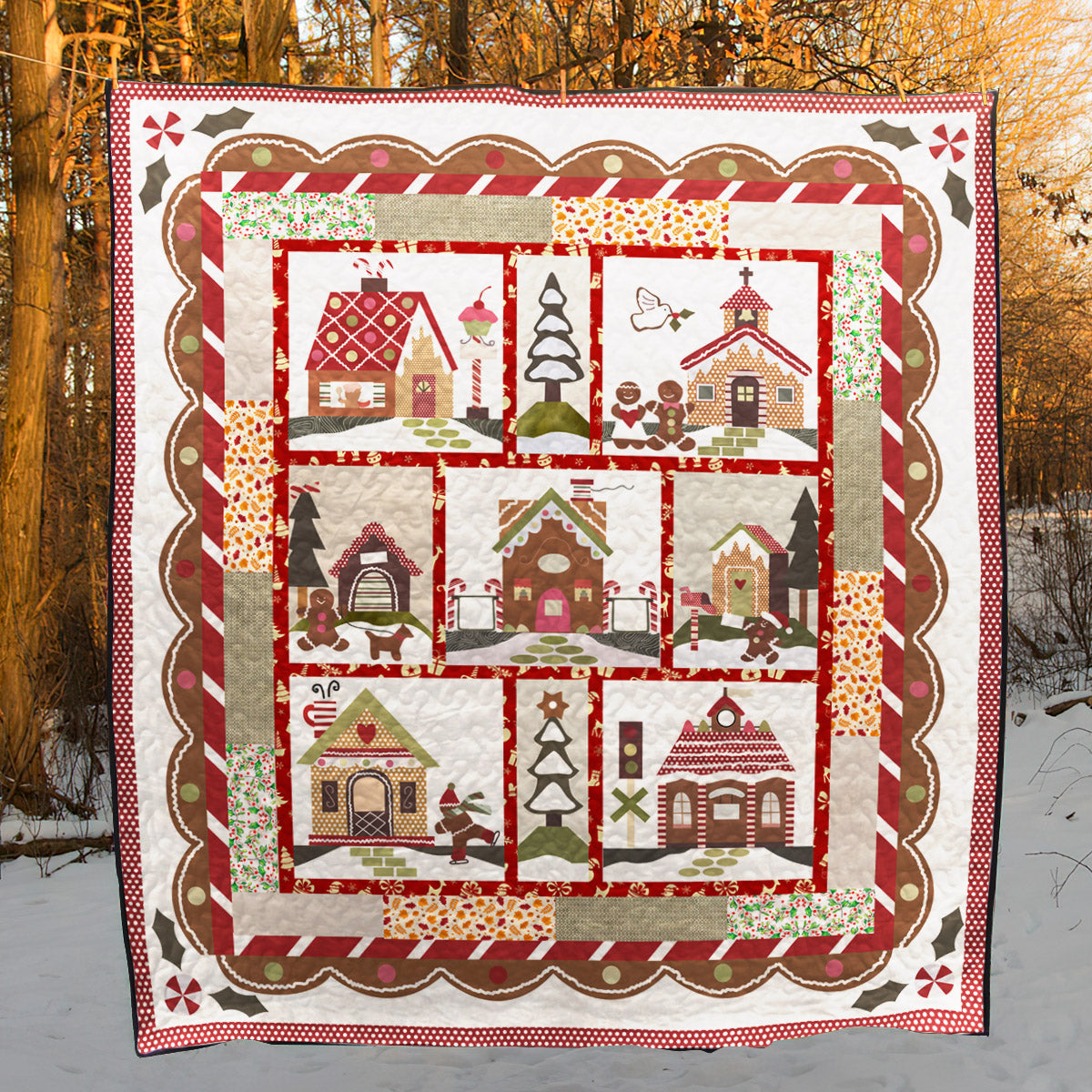 Gingerbread Village CLT0211119H Quilt Blanket