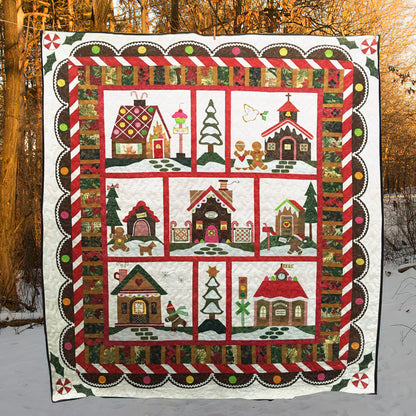 Gingerbread Village CLT0211120H Quilt Blanket