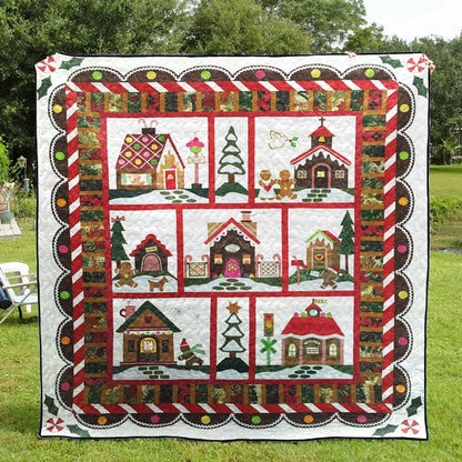 Gingerbread Village CLT0211120H Quilt Blanket