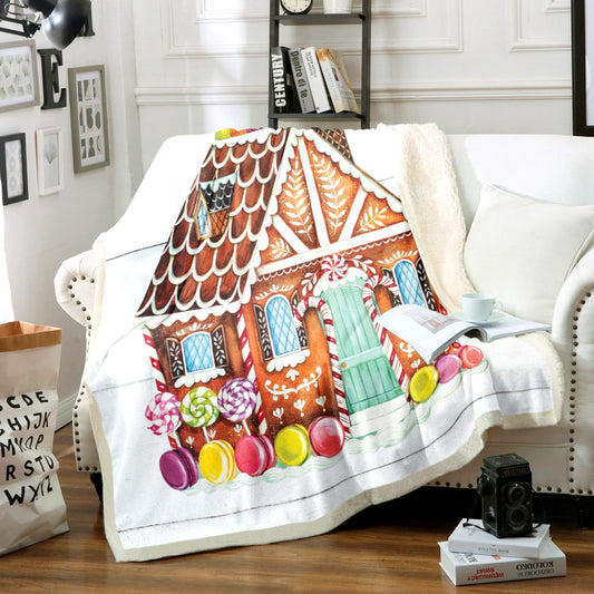 Gingerbread Houses HM0111077TT Sherpa Fleece Blanket