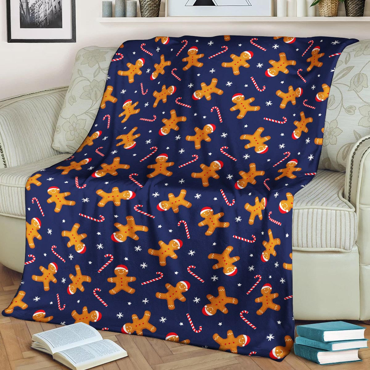Gingerbread Pattern CLA15100763F Sherpa Fleece Blanket