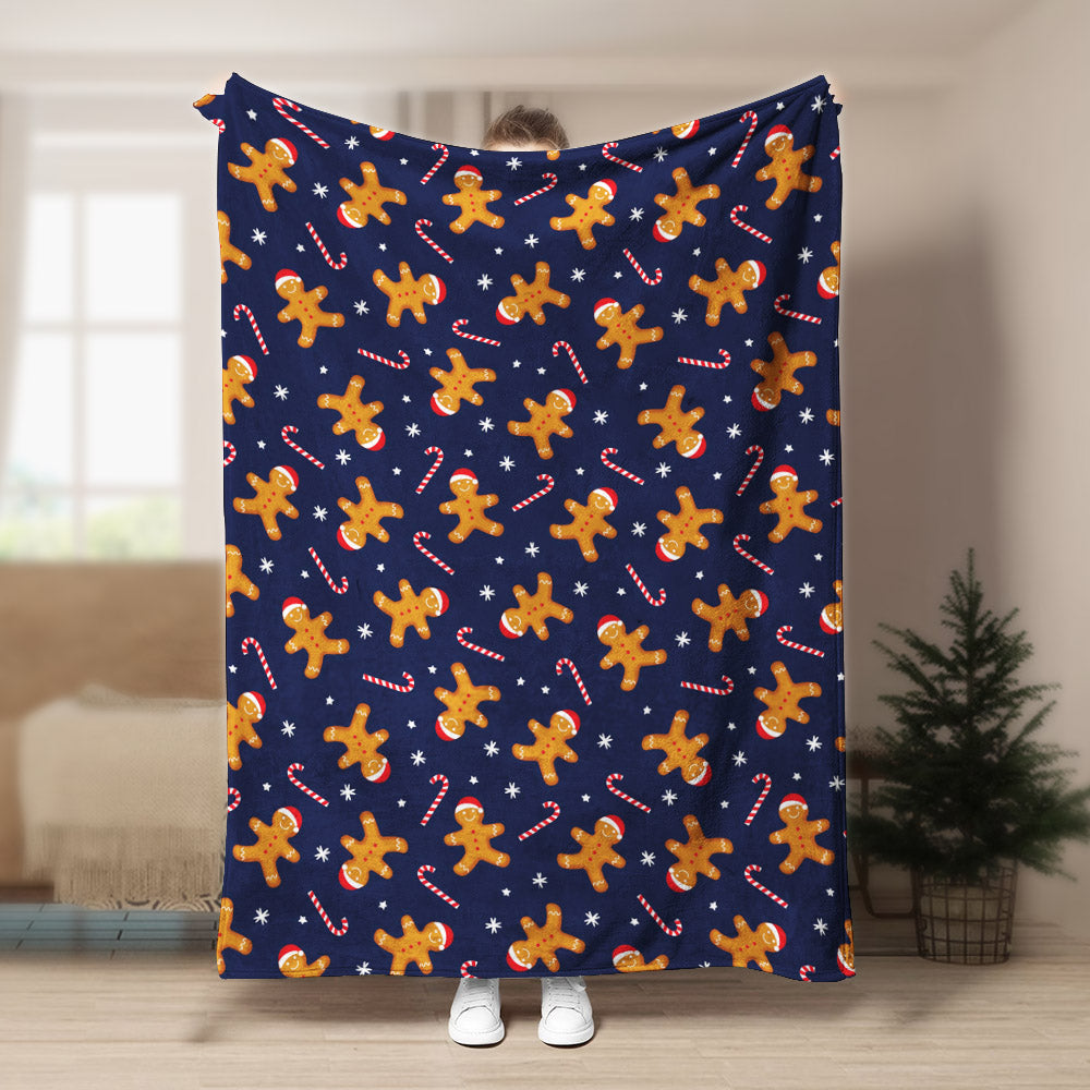 Gingerbread Pattern CLA15100763F Sherpa Fleece Blanket