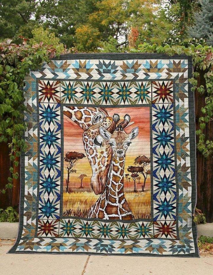 Giraffe And Love CLT190650 Quilt Blanket