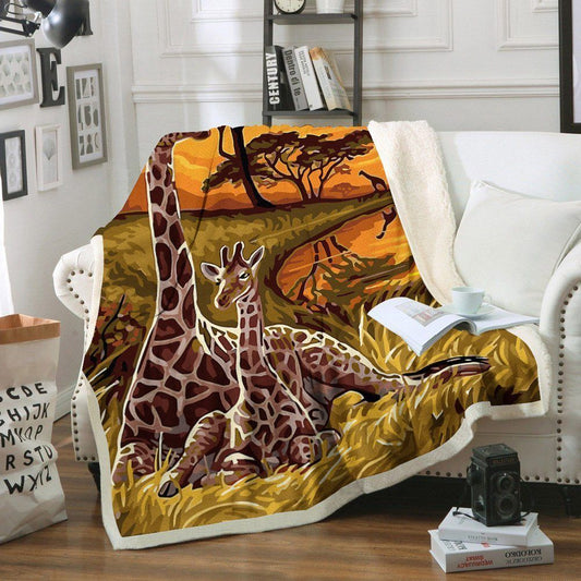 Giraffe BT290822F Sherpa Fleece Blanket