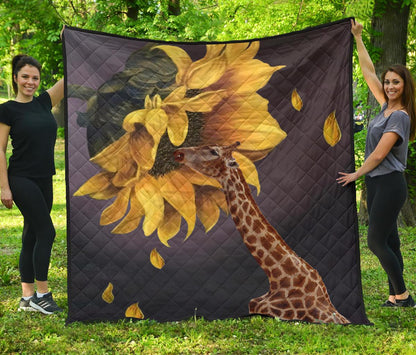 Giraffe Sunflower CL07110131MDQ Quilt Blanket