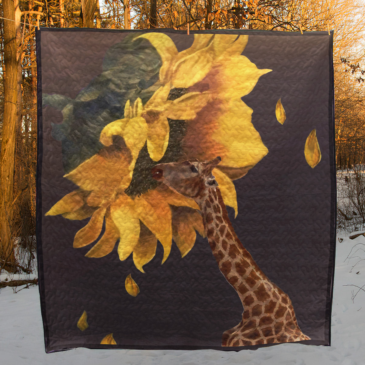 Giraffe Sunflower CL07110131MDQ Quilt Blanket