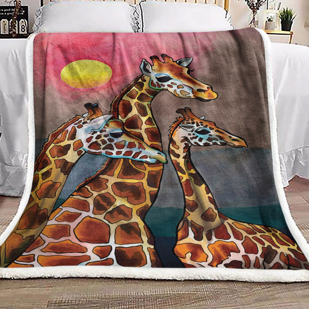 Giraffe DV2210134F Sherpa Fleece Blanket