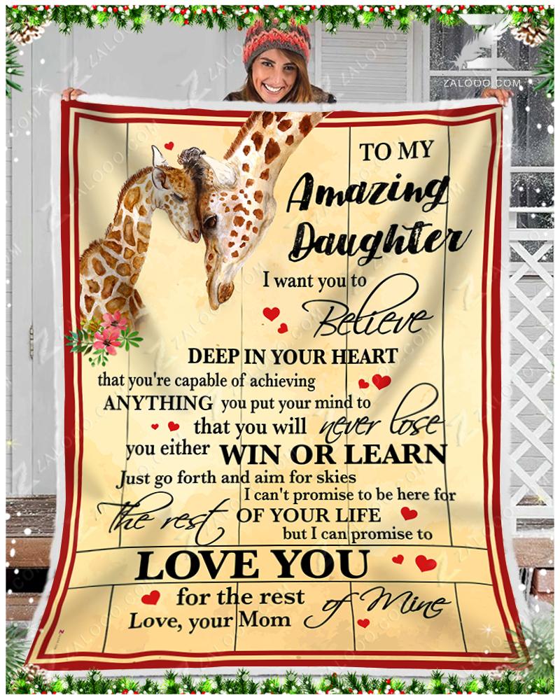 Giraffe For Daughter Mom Love You For The Rest Of Mine CL29110355MDF Sherpa Fleece Blanket