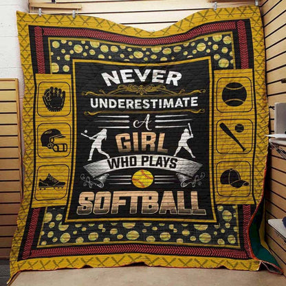 Girls Who Play Softball CLD270658 Quilt Blanket