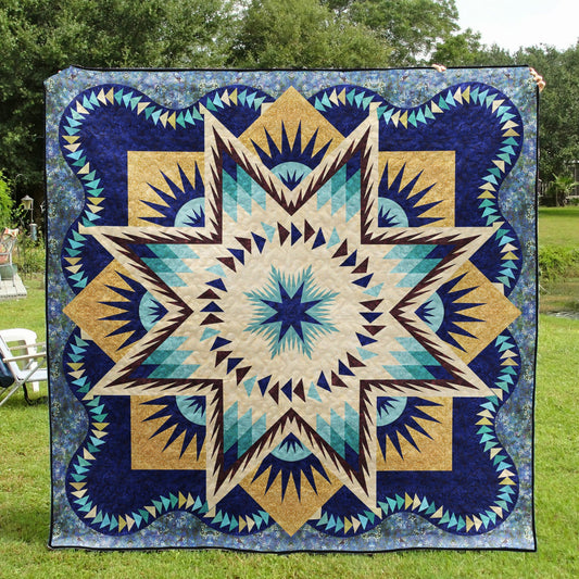 Glacier Star Blue Quilt Blanket HN300501M