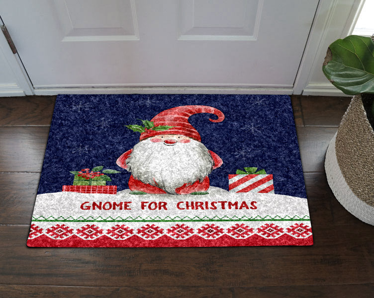 Gnome And Gift Christmas HN0711077D Non-slip Door mats