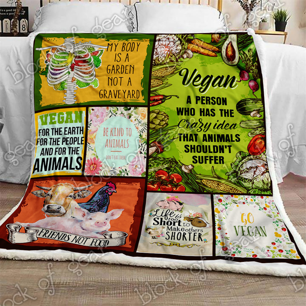 Go Vegan CL280971MDF Sherpa Fleece Blanket