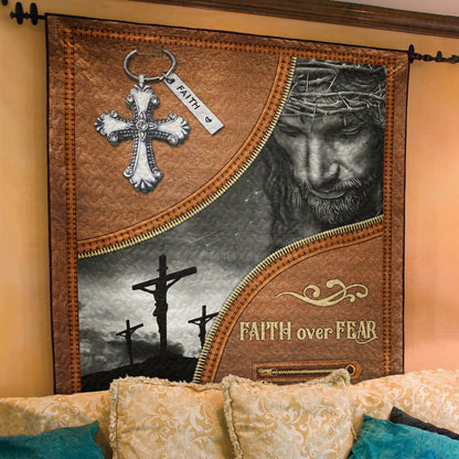 God Faith Over Fear Quilt Blanket TL030605Y