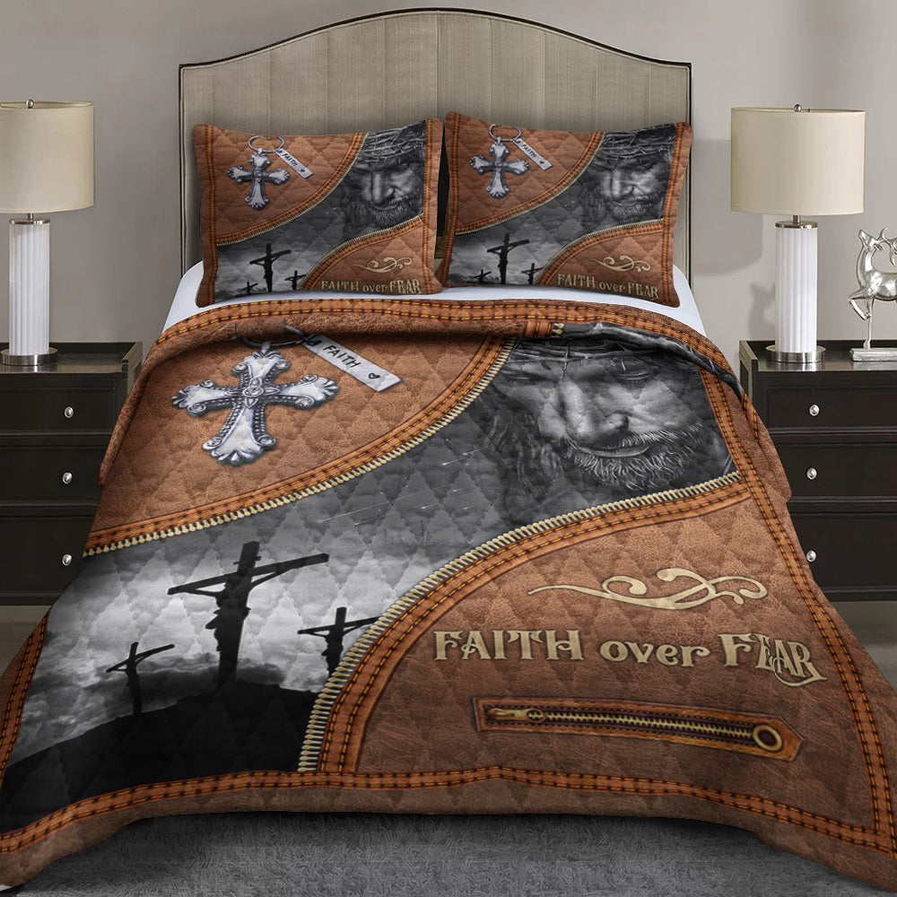 God Faith Over Fear Quilt Bedding Set TL030605QS