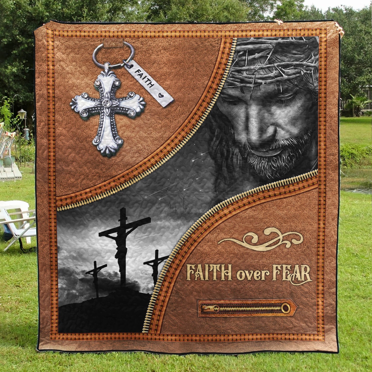 God Faith Over Fear Quilt Blanket TL030605Y