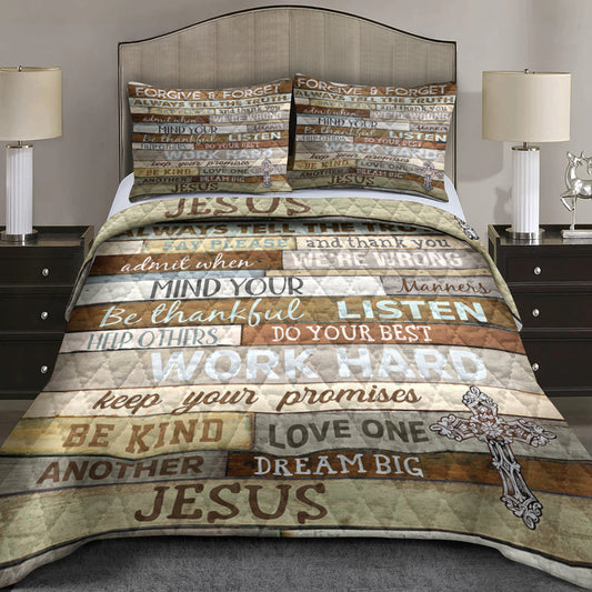 God Rules Quilt Bedding Set HN010604MBS