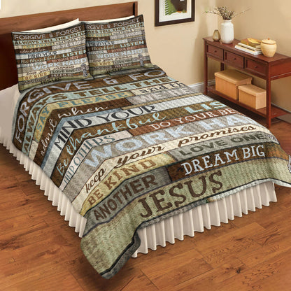 God Rules Quilt Bedding Set HN010604MBS