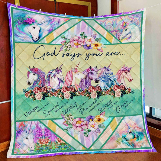 God Says You Are Unicorn ND191009 Quilt Blanket