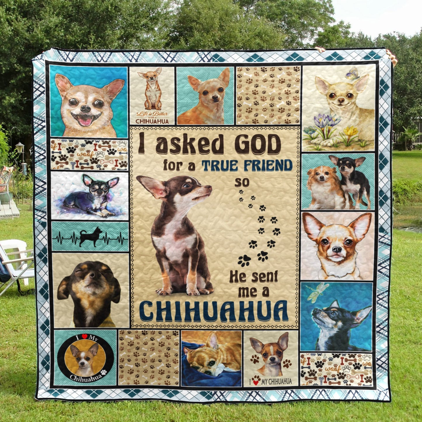 God Sent Me A Chihuahua Quilt Blanket TM021104