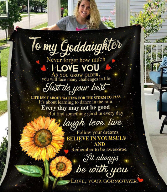 Goddaughter Ill always be with you CLA1910538F Sherpa Fleece Blanket