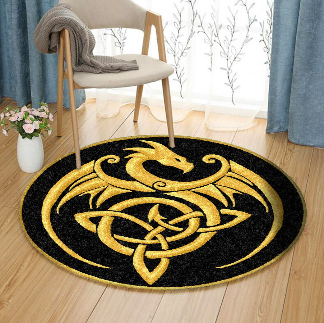 Gold Dragon Celtic TN0210056TM Round Area Rug